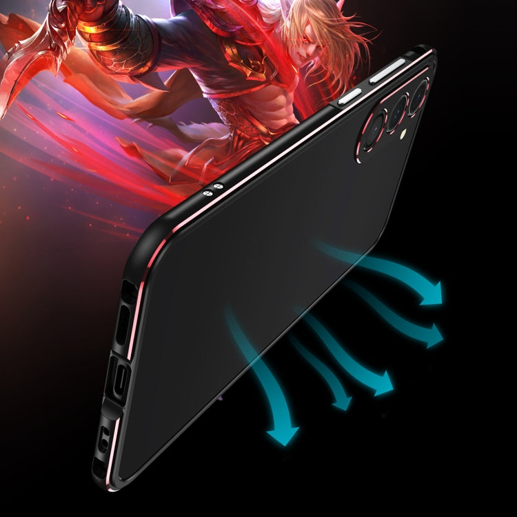 For Samsung Galaxy S23 5G Aurora Series Lens Protector + Metal Frame Phone Case(Black Silver) - Galaxy S23 5G Cases by PMC TechLife | Online Shopping South Africa | PMC TechLife