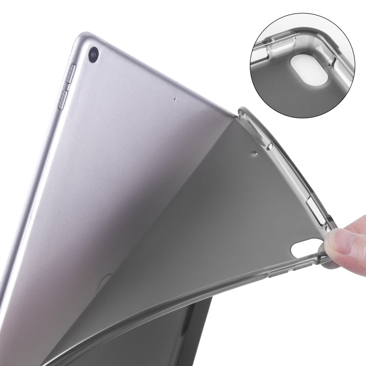 For iPad Pro 10.5 inch / Air 3 10.5 inch 3-folding Horizontal Flip PU Leather + Shockproof TPU Case with Holder & Pen Slot(Black) - iPad Pro 10.5 inch Cases by PMC TechLife | Online Shopping South Africa | PMC TechLife