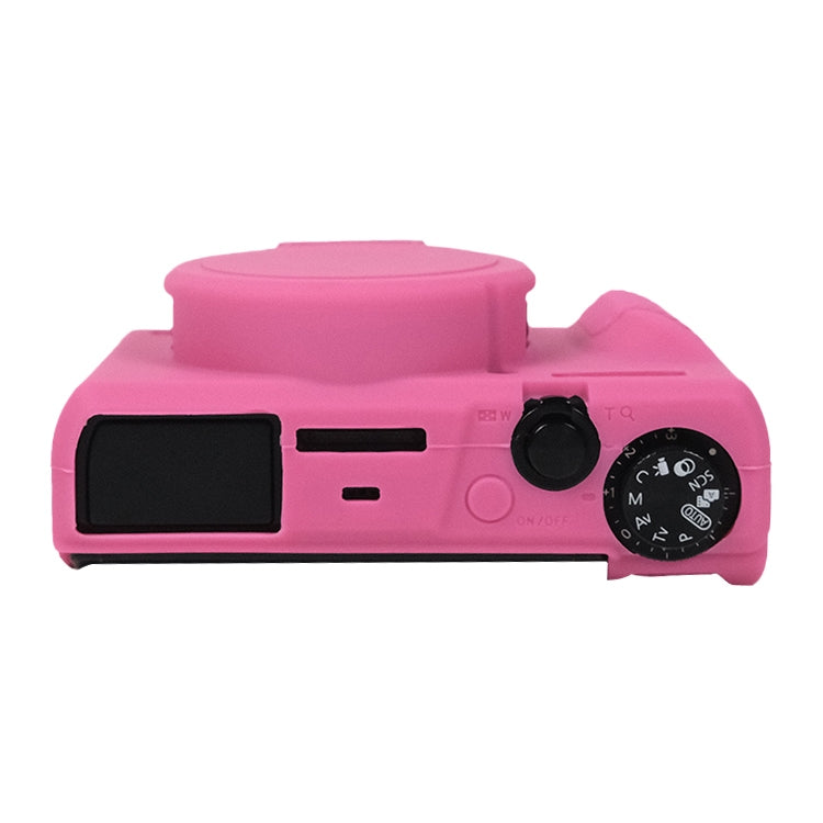 For Canon PowerShot G7 X Mark III / G7X3 Soft Silicone Protective Case with Lens Cover(Rose Red) - Protective Case by PMC TechLife | Online Shopping South Africa | PMC TechLife