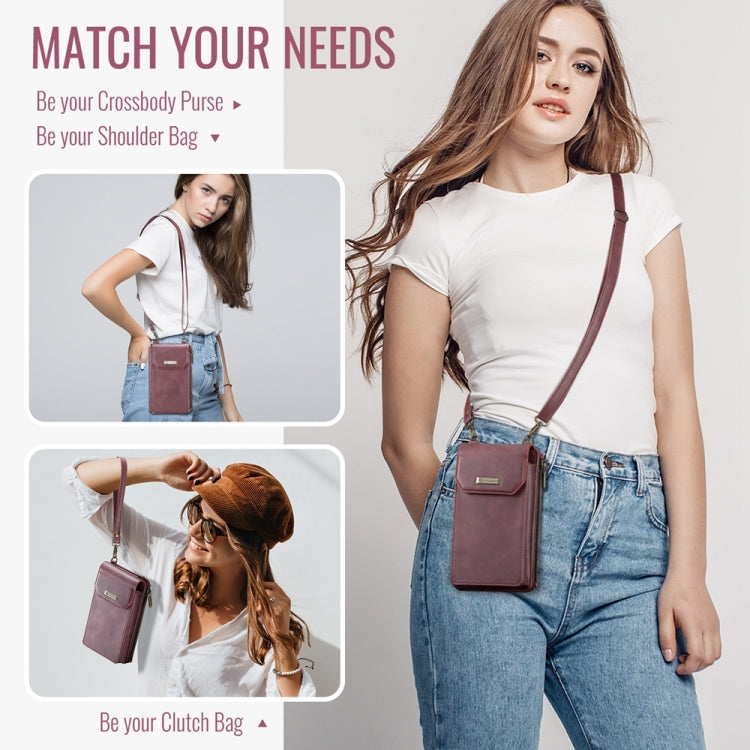 CaseMe Me40 Vertical Multifunctional Shoulder Crossbody Phone Bag(Red) - free shipping - PMC Jewellery - Order now!