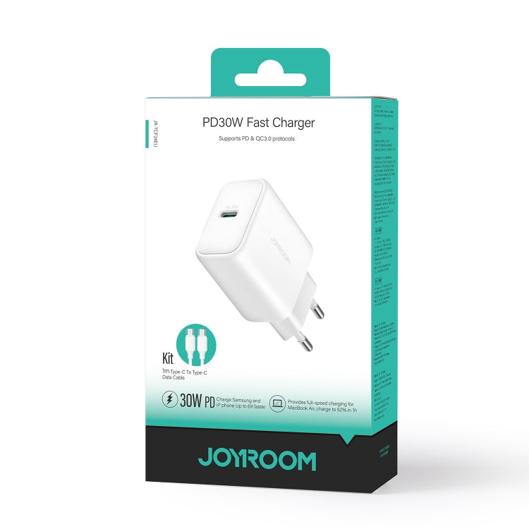 JOYROOM JR-TCF24 30W USB-C / Type-C Fast Charger with Cable Set, Specification:EU Plug(White) - USB Charger by JOYROOM | Online Shopping South Africa | PMC TechLife | Buy Now Pay Later Mobicred