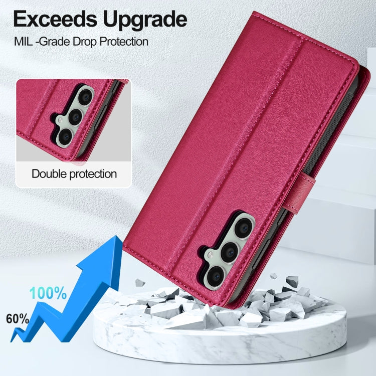 For Samsung Galaxy S23 FE 5G LC.IMEEKE L2 Series Detachable Magsafe PU Phone Case with Lanyard(Red) - free shipping - PMC Jewellery - Order now!