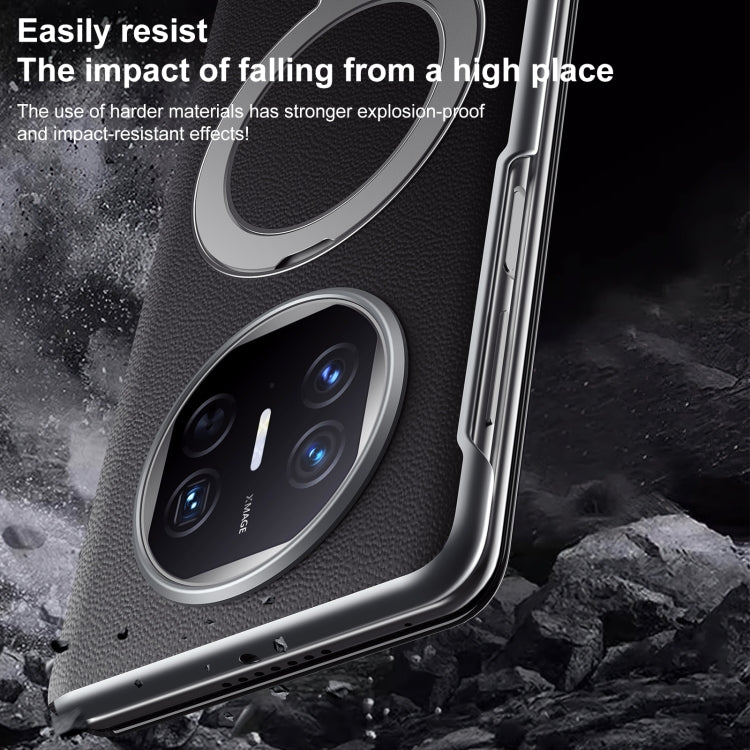 For Huawei Mate X6 SULADA Smart View Window MagSafe Magnetic Holder Leather Phone Case(Black) - free shipping - PMC TechLife - Order now!