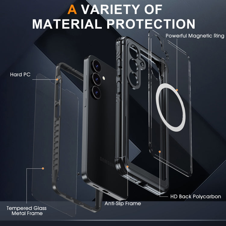 For Samsung Galaxy S25 Ultra 5G RedPepper Tempered Glass MagSafe Phone Case(Black) - Galaxy S25 Ultra 5G Cases by RedPepper | Online Shopping South Africa | PMC Jewellery | Buy Now Pay Later Mobicred