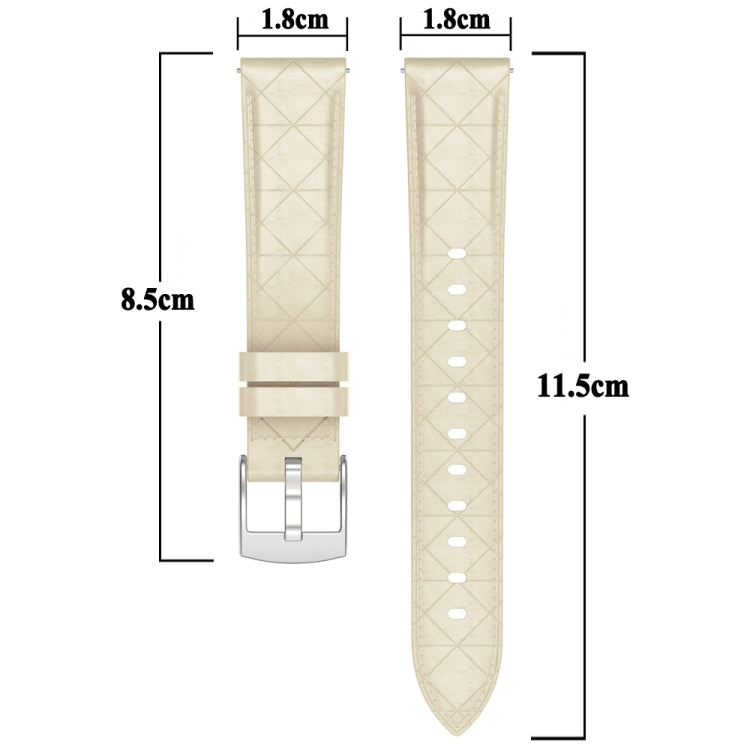 18mm Square Leather Silver Buckle Watch Band(Apricot) - free shipping - PMc TechLife - Order now!