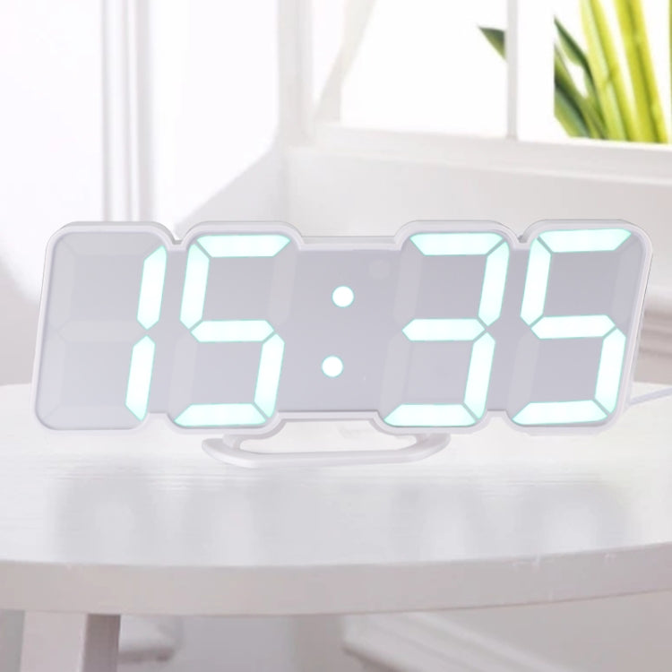 Modern 3D LED Sound Control Colorful Digital Alarm Clock Adjust Brightness Electronic Wall Glowing Hanging Clock with Remote Control(White) - Wall Clock by PMc TechLife | Online Shopping South Africa | PMc TechLife | Buy Now Pay Later Mobicred