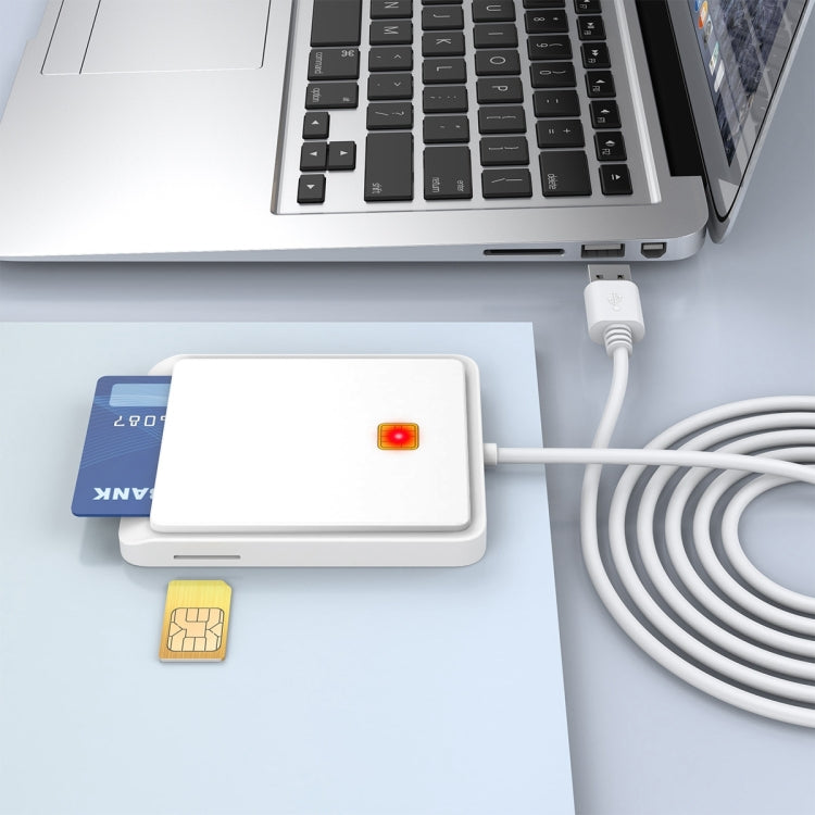 Rocketek CR317 USB 2.0 SIM / ID / CAC Smart Card 2 in 1 Card Reader (White) - by ROCKETEK | Online Shopping South Africa | PMC TechLife | Buy Now Pay Later Mobicred