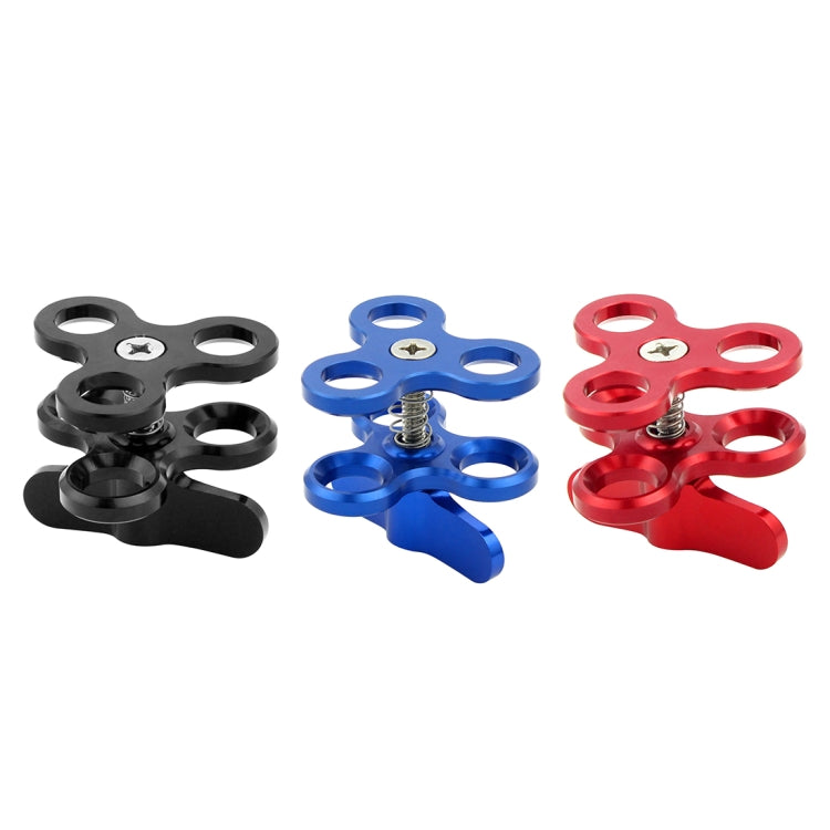 PULUZ Triple Ball Clamp Close Hole Diving Camera Bracket CNC Aluminum Spring Flashlight Clamp for Diving Underwater Photography System(Blue) - Diving Accessories by PULUZ | Online Shopping South Africa | PMC TechLife | Buy Now Pay Later Mobicred