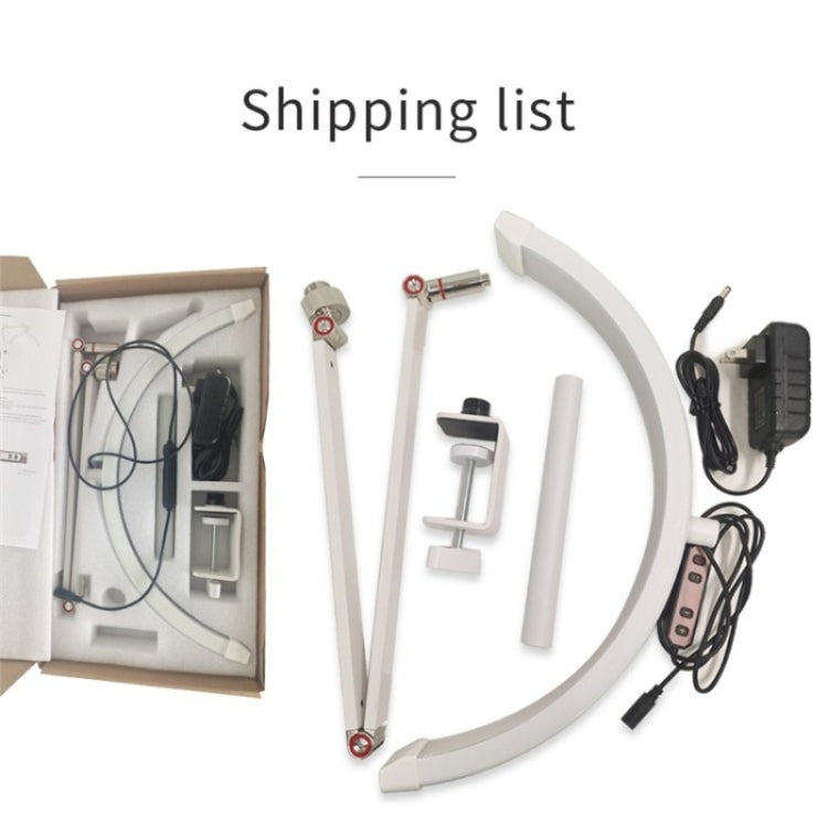 HD-M3X For Eyelash Extensions / Tattoo / Nail Art Lighting Lamp 16 inch Clip-on Half Moon Desk Lamp(AU Plug) - Selfie Light by PMC TechLife | Online Shopping South Africa | PMC TechLife