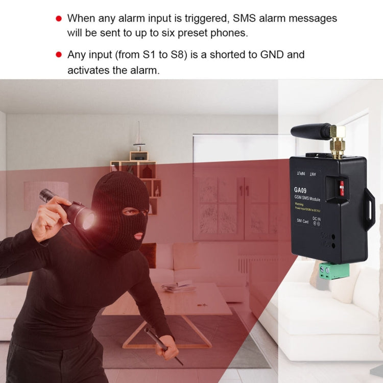 GA09 Mini 8 CH Home Security Wireless GSM SMS Alarm Module - Module by PMC TechLife | Online Shopping South Africa | PMC TechLife