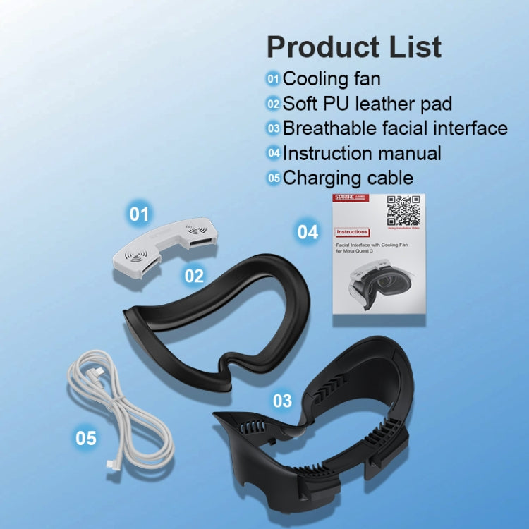 For Meta Quest 3 STARTRC GAMES VR Air Circulation Quick Removal Breathable Replacement Mask(With Fan) - free shipping - PMC Jewellery - Order now!