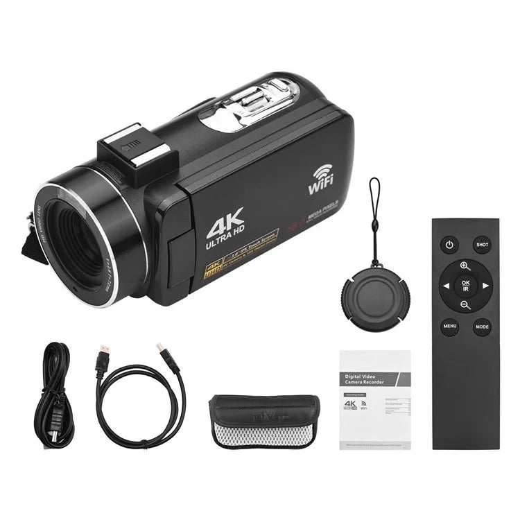 4K Digital Video Camera 3 Inch IPS Touch Screen 56MP 18X Digital Zoom WiFi Camcorder, Spec: Set 3 - Video Cameras by PMC TechLife | Online Shopping South Africa | PMC TechLife | Buy Now Pay Later Mobicred