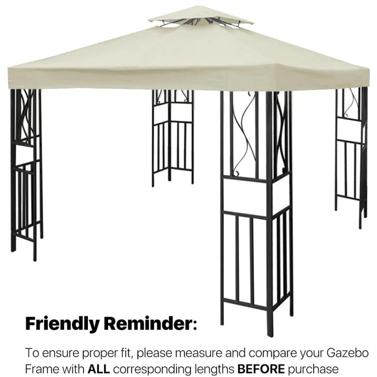 3x3m Garden Gazebo Top Cover Canopy Replacement Top Patio Roof Awning for Outdoor Terrace, Garden Tent, Pergola(Beige) - free shipping - PMc TechLife - Order now!