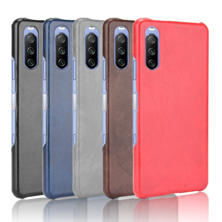 For Sony Xperia 10 III Shockproof Litchi Texture PC + PU Case(Grey) - Sony Cases by PMC TechLife | Online Shopping South Africa | PMC TechLife | Buy Now Pay Later Mobicred