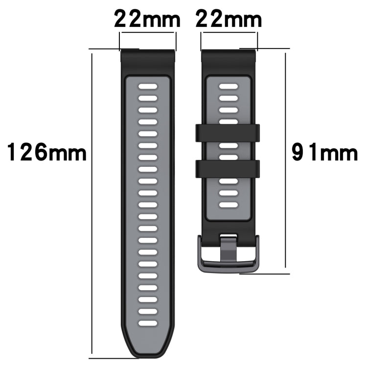 Compatible with Garmin Approach S70 47mm Sports Two-Color Silicone Watch Band(White+Black) - Watch Bands by PMC TechLife | Online Shopping South Africa | PMC TechLife | Buy Now Pay Later Mobicred