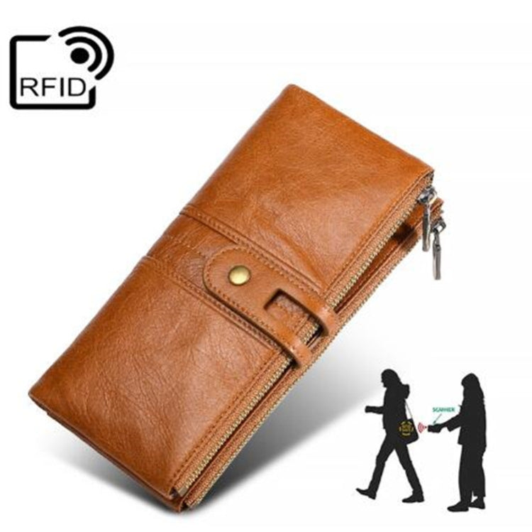 Ladies Genuine Leather Long Wallet Anti-theft Card Bag Multifunctional Clutch Bag(Black) - free shipping - PMC TechLife - Order now!
