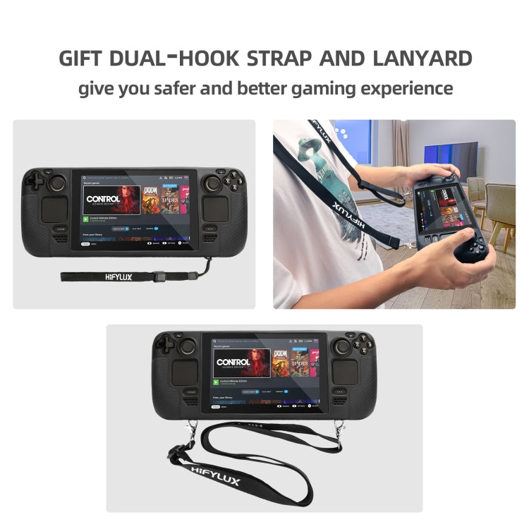 For Steam Deck Hifylux ST-PF14 Game Console Silicone Case Anti-scratch Non-slip Handheld Case Lanyard(Red) - Accessories by PMC TechLife | Online Shopping South Africa | PMC TechLife
