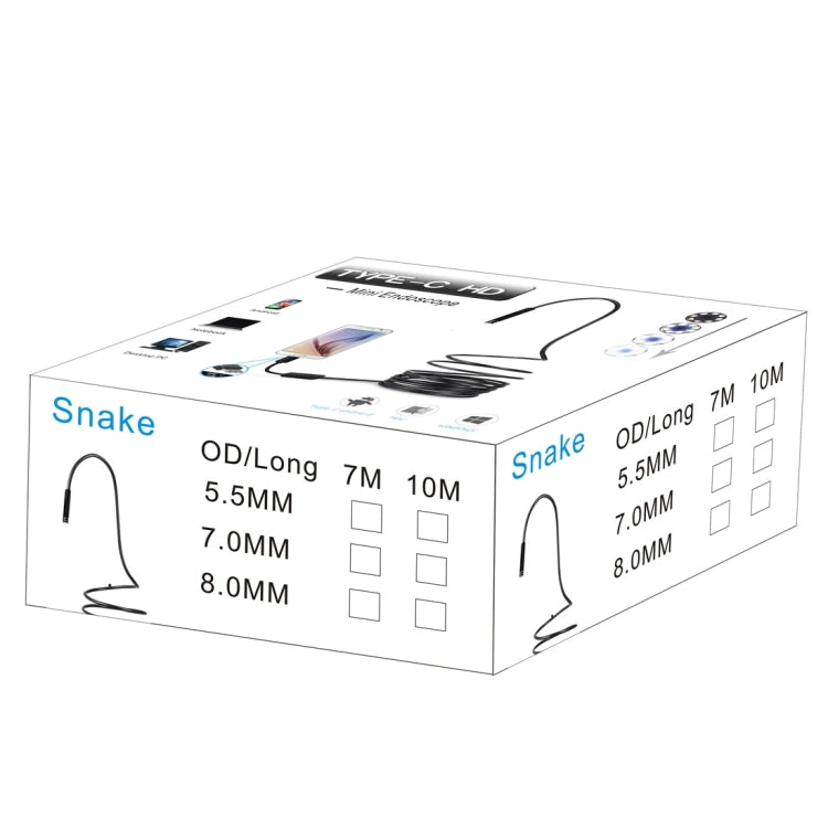 AN97 USB-C / Type-C Endoscope Waterproof IP67 Tube Inspection Camera with 8 LED & USB Adapter, Length: 1m, Lens Diameter: 7mm -  by PMC Jewellery | Online Shopping South Africa | PMC Jewellery | Buy Now Pay Later Mobicred