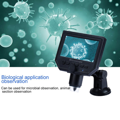 G600 600X 3.6MP 4.3 inch HD LCD Display USB Charging Portable Digital Microscope with LED Light, Support Micro SD Card(64GB Max), US Plug, AC 100-240V - Digital Microscope by PMC Jewellery | Online Shopping South Africa | PMC Jewellery | Buy Now Pay Later Mobicred