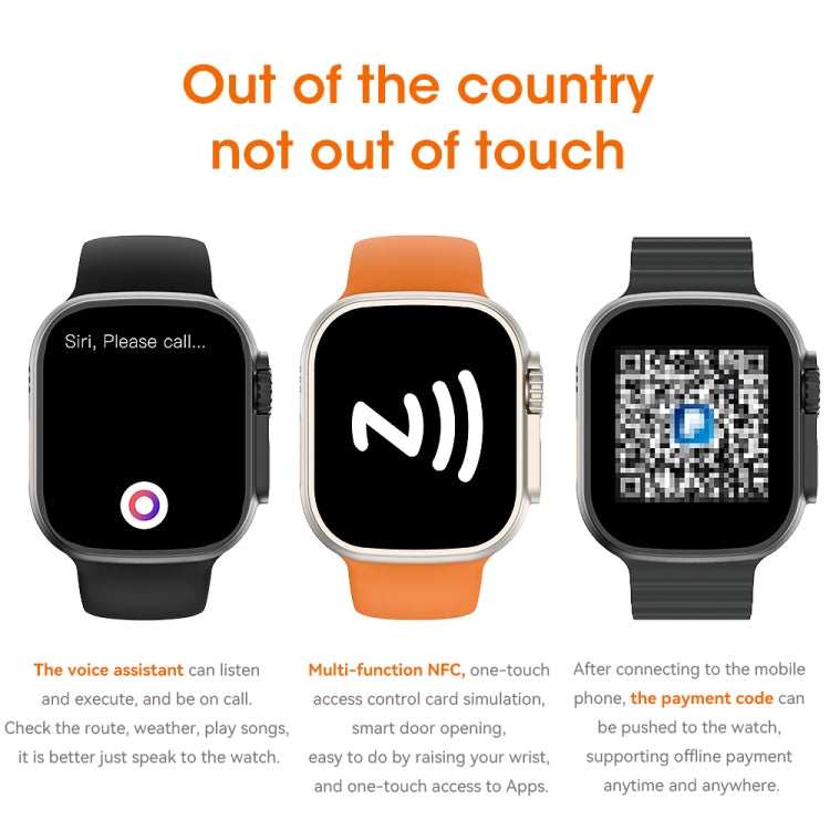 WIWU SW01 Ultra 1.9 inch IPS Screen IP68 Waterproof Bluetooth Smart Watch, Support Heart Rate Monitoring(Orange) - Smart Watches by WIWU | Online Shopping South Africa | PMC Jewellery | Buy Now Pay Later Mobicred