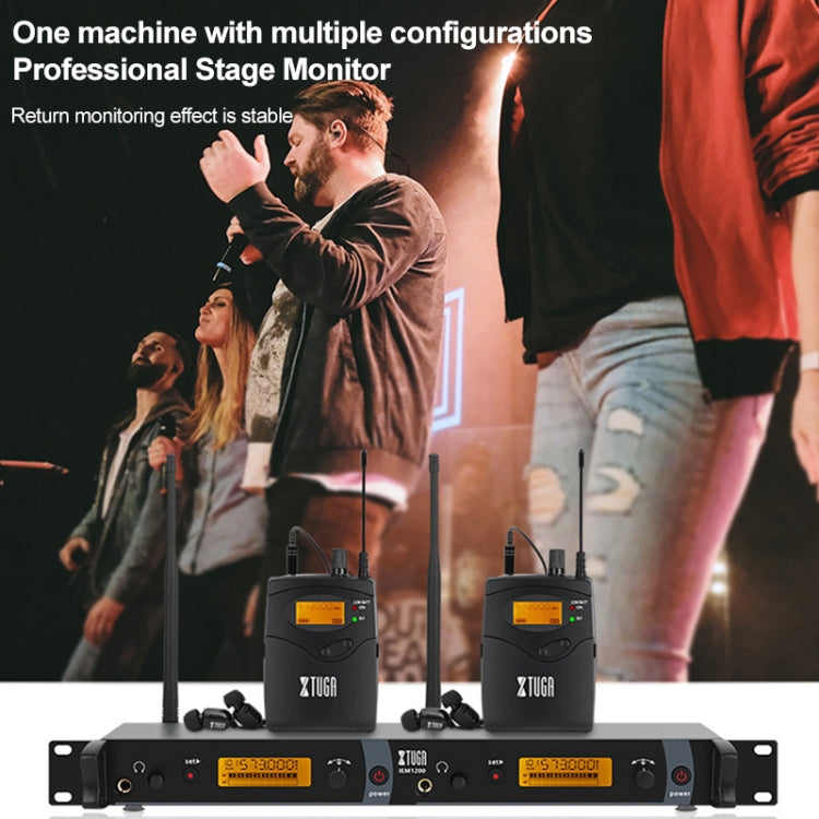 XTUGA IEM1200 Wireless Transmitter 2 Bodypack Stage Singer In-Ear Monitor System (UK Plug) - Microphone by XTUGA | Online Shopping South Africa | PMC TechLife | Buy Now Pay Later Mobicred
