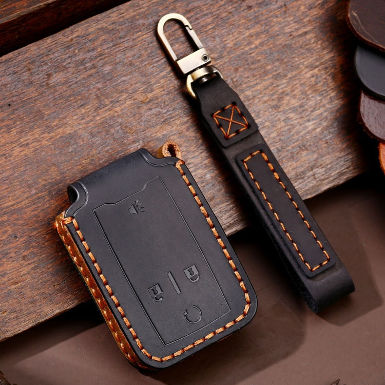 For Chevrolet GMC / Colorad 4-button C159 Car Key Leather Protective Case(Black) - Car Key Cases by PMC TechLife | Online Shopping South Africa | PMC TechLife | Buy Now Pay Later Mobicred