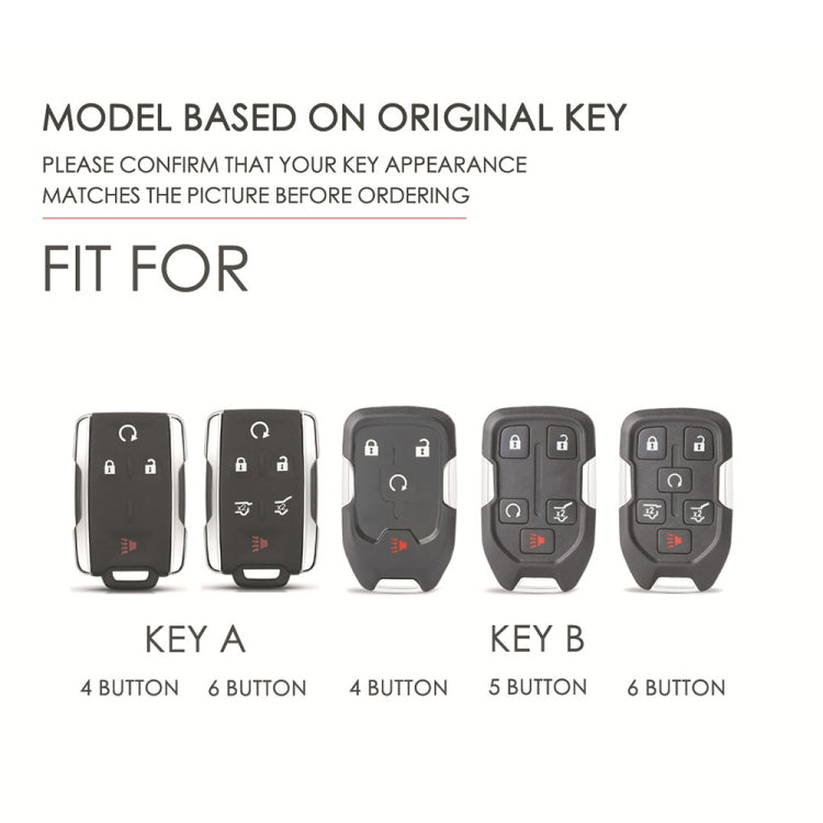 For Chevrolet GMC / Colorad 4-button C159 Car Key Leather Protective Case(Black) - Car Key Cases by PMC TechLife | Online Shopping South Africa | PMC TechLife | Buy Now Pay Later Mobicred