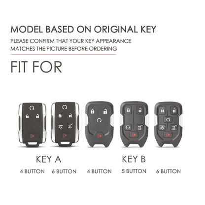 For Chevrolet GMC / Colorad 6-button C160 Car Key Leather Protective Case (Black) - Car Key Cases by PMC Jewellery | Online Shopping South Africa | PMC Jewellery | Buy Now Pay Later Mobicred