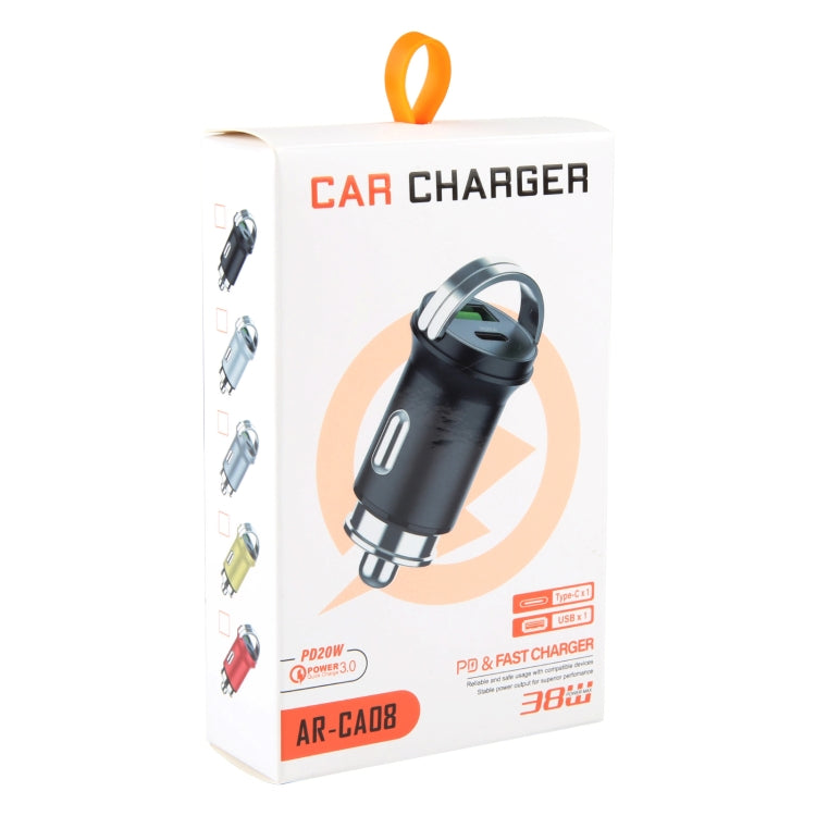 AR-CA08 12W 2A USB-C / Type-C + USB Ports Car Charger (Red) - Car Charger by PMC Jewellery | Online Shopping South Africa | PMC Jewellery | Buy Now Pay Later Mobicred