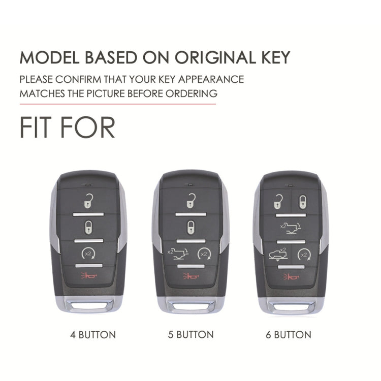 For Dodge Ram 4-button C161 Car Key Leather Protective Case (Blue) - Car Key Cases by PMC TechLife | Online Shopping South Africa | PMC TechLife | Buy Now Pay Later Mobicred