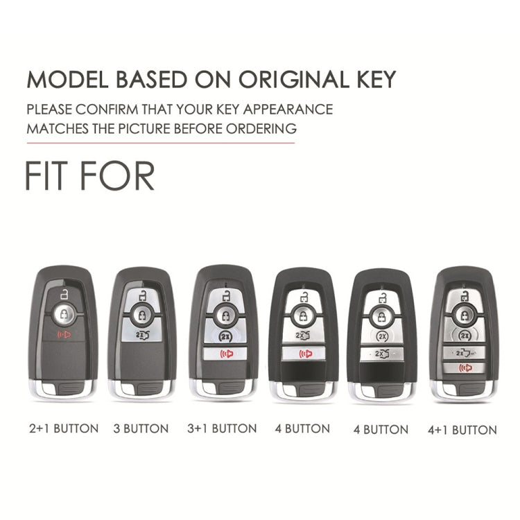 For Ford F-150 4-button C072 Car Key Leather Protective Case (Blue) - Car Key Cases by PMC Jewellery | Online Shopping South Africa | PMC Jewellery | Buy Now Pay Later Mobicred