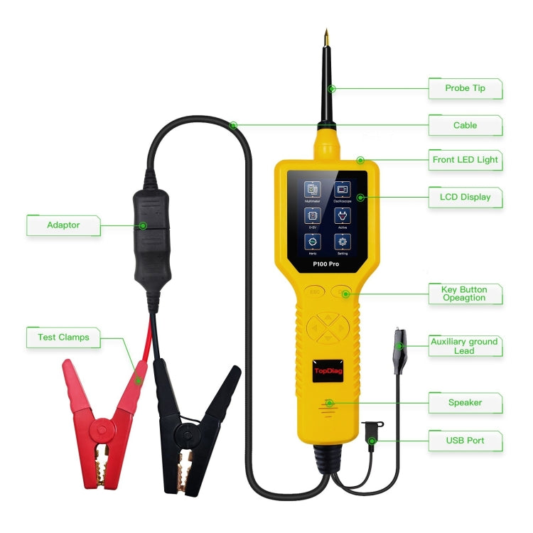 TopDiag P100 Pro Car Circuit Intelligent Analyzer Diagnostic Instrument - Electronic Test by PMC Jewellery | Online Shopping South Africa | PMC Jewellery | Buy Now Pay Later Mobicred