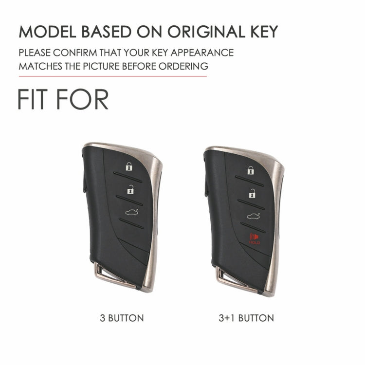 For Lexus 4-button Hallmo Car Cowhide Leather Key Protective Cover Key Case(Brown) - Car Key Cases by Hallmo | Online Shopping South Africa | PMC TechLife | Buy Now Pay Later Mobicred
