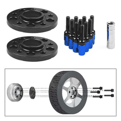 For Mercedes-Benz 15mm Car Modified Wheel Hub Flange Center Wheel Spacer with M12x1.5 Screws (Blue) - Wheels Tires & Parts by PMC Jewellery | Online Shopping South Africa | PMC Jewellery | Buy Now Pay Later Mobicred