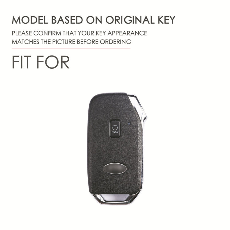 For Kia Sorento Hallmo Car Cowhide Leather Key Protective Cover Key Case(Blue) - Car Key Cases by Hallmo | Online Shopping South Africa | PMC Jewellery | Buy Now Pay Later Mobicred
