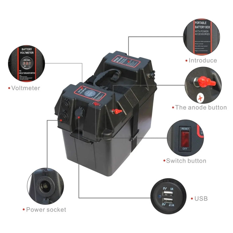 Outdoor Portable Multifunctional Battery Box 12V USB Output Emergency Power Supply - free shipping - PMC TechLife - Order now!