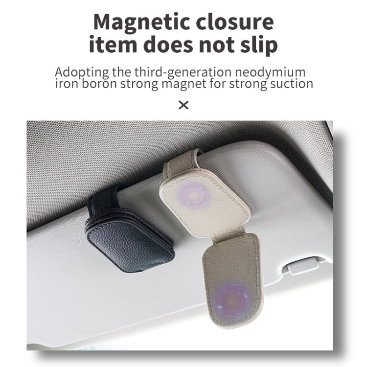 Car Sun Visor Glasses Clip Multi-functional Card Storage Bracket (Beige) - Sunglasses & Glasses Clips by PMC Jewellery | Online Shopping South Africa | PMC Jewellery | Buy Now Pay Later Mobicred