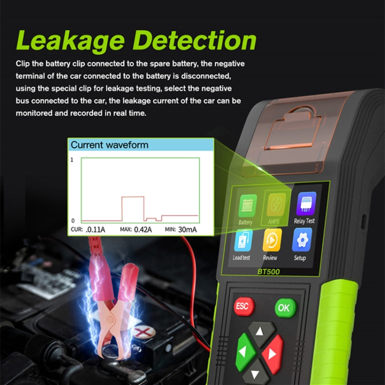 JDiag BT500 12-24V Car Battery Intelligent Analyzer Diagnostic Instrument with Printer - Electronic Test by PMC Jewellery | Online Shopping South Africa | PMC Jewellery | Buy Now Pay Later Mobicred