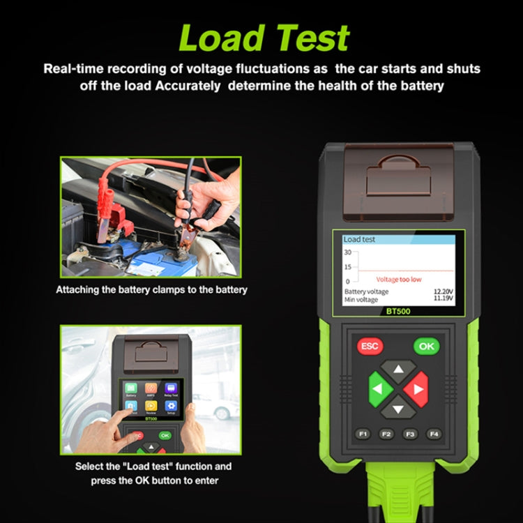 JDiag BT500 12-24V Car Battery Intelligent Analyzer Diagnostic Instrument with Printer - Electronic Test by PMC Jewellery | Online Shopping South Africa | PMC Jewellery | Buy Now Pay Later Mobicred