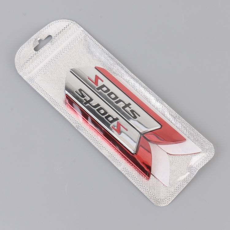 1 Pair Car SPORTS Personalized Aluminum Alloy Decorative Stickers, Size: 11.5 x 2.5 x 0.5cm (Red) - 3D Metal Sticker by PMC Jewellery | Online Shopping South Africa | PMC Jewellery | Buy Now Pay Later Mobicred