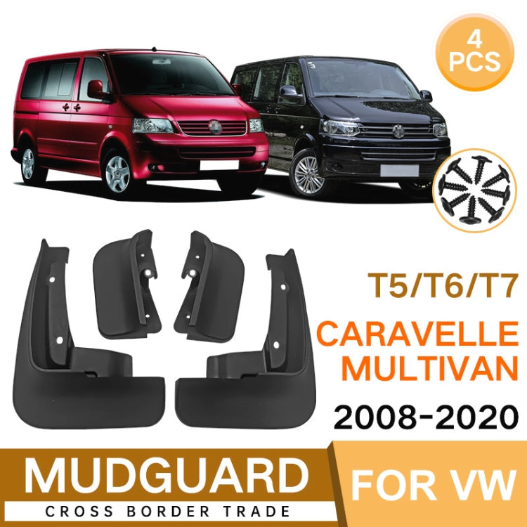 For Multivan Carvelle T5/T6 2008-2020 4pcs/Set Car Auto Soft Plastic Splash Flaps Fender Guard - Mudguards by PMC Jewellery | Online Shopping South Africa | PMC Jewellery