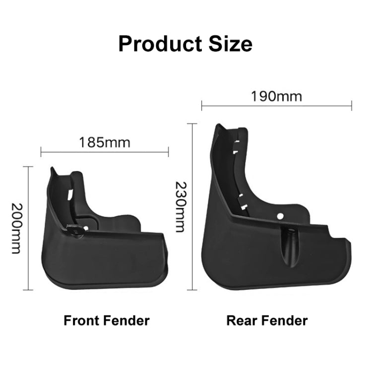 For BYD Atto 03 Yuan Plus 2022 4pcs/Set Car Auto Soft Plastic Splash Flaps Fender Guard - Mudguards by PMC Jewellery | Online Shopping South Africa | PMC Jewellery | Buy Now Pay Later Mobicred