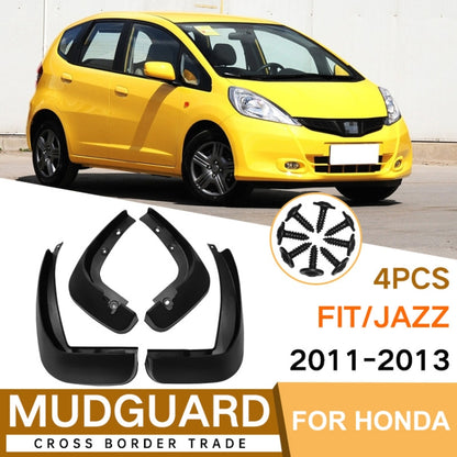 For Honda Fit Jazz 2011-2013 4pcs/Set Car Auto Soft Plastic Splash Flaps Fender Guard - Mudguards by PMC Jewellery | Online Shopping South Africa | PMC Jewellery | Buy Now Pay Later Mobicred
