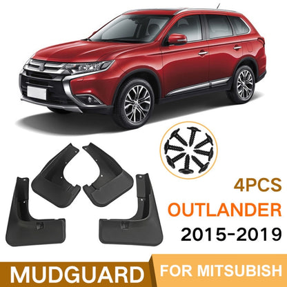 For Mitsubishi Outlander 2015-2019 4pcs/Set Car Auto Soft Plastic Splash Flaps Fender Guard - Mudguards by PMC Jewellery | Online Shopping South Africa | PMC Jewellery | Buy Now Pay Later Mobicred