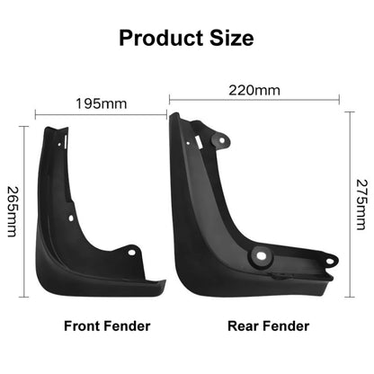 For TESLA MODEL S 2014-2020 4pcs/Set Car Auto Soft Plastic Splash Flaps Fender Guard - Mudguards by PMC Jewellery | Online Shopping South Africa | PMC Jewellery | Buy Now Pay Later Mobicred