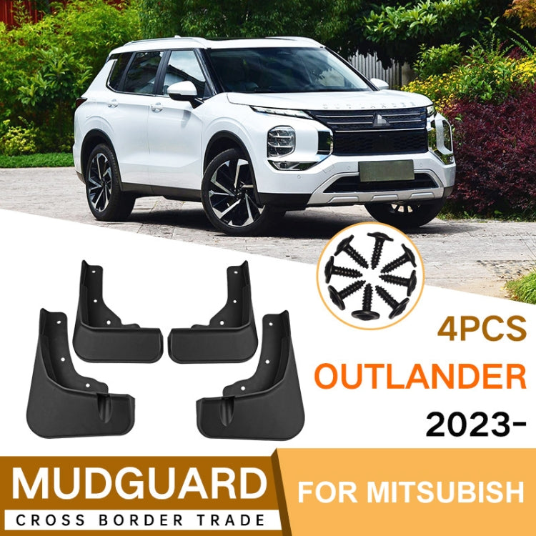 For Mitsubishi Outlander 2023 4pcs/Set Car Auto Soft Plastic Splash Flaps Fender Guard - Mudguards by PMC Jewellery | Online Shopping South Africa | PMC Jewellery | Buy Now Pay Later Mobicred