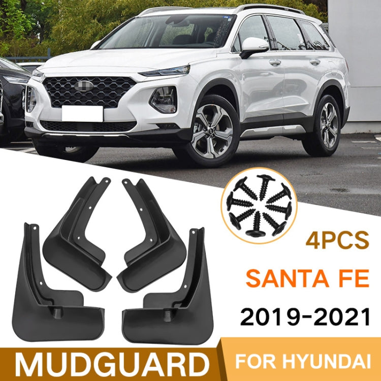 For Hyundai Santa Fe 2019-2021 4pcs/Set Car Auto Soft Plastic Splash Flaps Fender Guard - Mudguards by PMC Jewellery | Online Shopping South Africa | PMC Jewellery | Buy Now Pay Later Mobicred