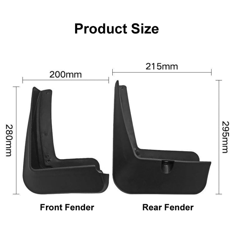 For Hyundai Tucson 2015-2020 4pcs/Set Car Auto Soft Plastic Splash Flaps Fender Guard - Mudguards by PMC Jewellery | Online Shopping South Africa | PMC Jewellery | Buy Now Pay Later Mobicred