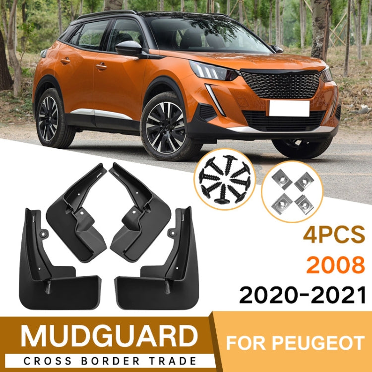 For Peugeot 2008 2020-2023 4pcs/Set Car Auto Soft Plastic Splash Flaps Fender Guard - Mudguards by PMC Jewellery | Online Shopping South Africa | PMC Jewellery | Buy Now Pay Later Mobicred