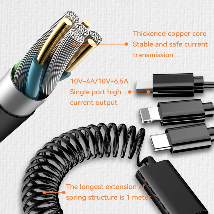 BW13 67.5W 3 in 1 Charging Cable & Dual USB Port Car Charger - Car Charger by PMC Jewellery | Online Shopping South Africa | PMC Jewellery | Buy Now Pay Later Mobicred